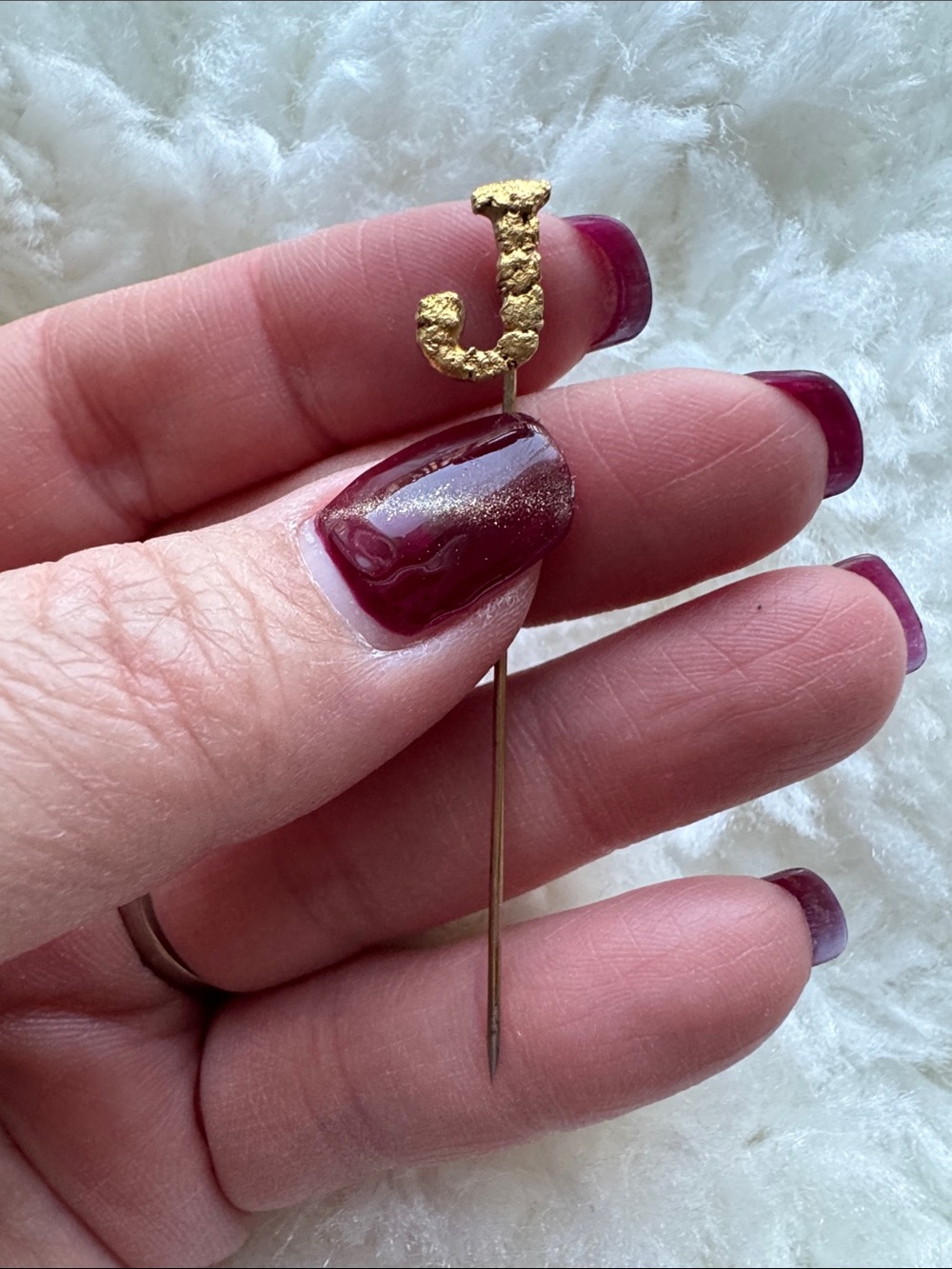 24k Initial J Stickpin